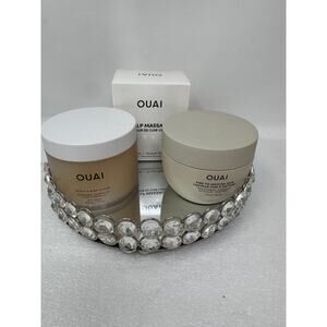 OUAI Hair & Scalp Bundle: Scrub, Fine–Medium Mask + Scalp Massager (3pc)